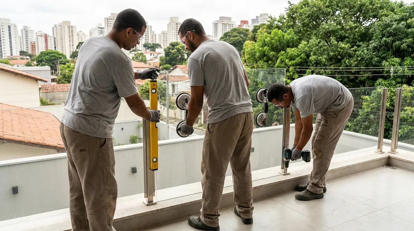 Guarda-Corpo de Vidro para Sacada em Cascavel‑PR